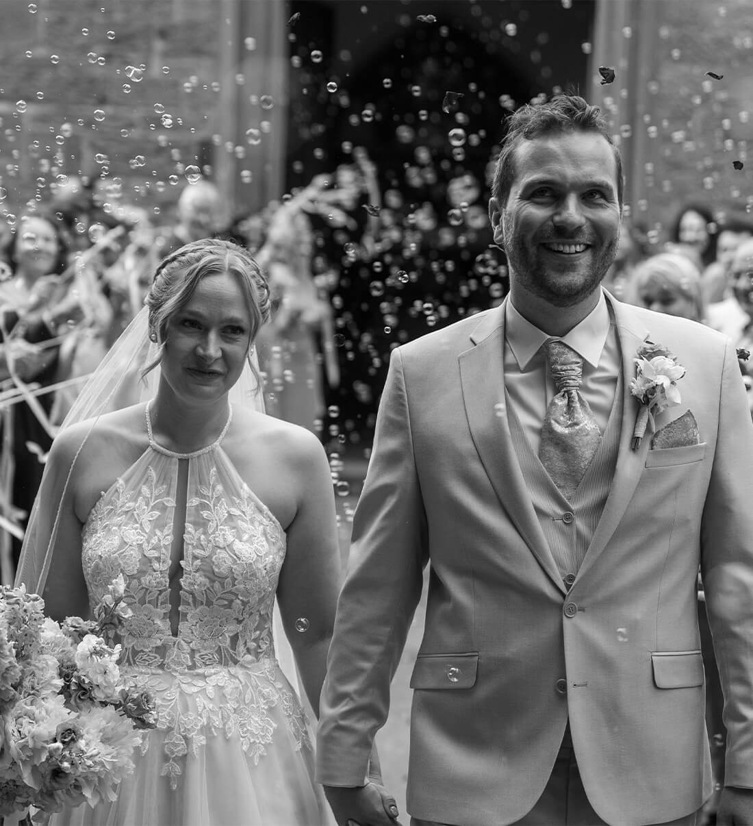 Foto des Ehepaars auf Hochzeit